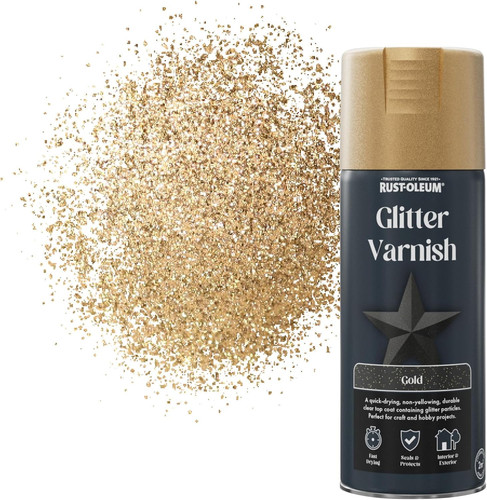 Gold glitter spray paint 400ml - glitter,