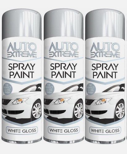 250ml white gloss spray - x3,